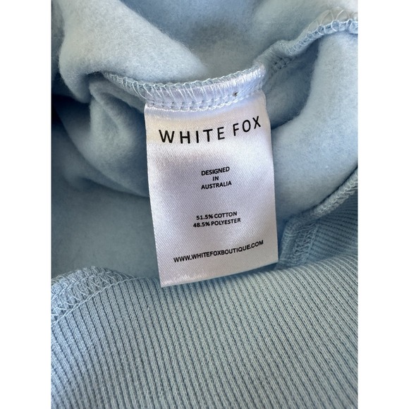 White Fox Boutique Light Blue 'whitefox' Logo Crewneck Sweatshirt - Picture 8 of 9